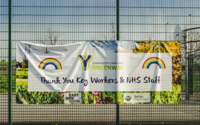 Thank you signage for workers and staff